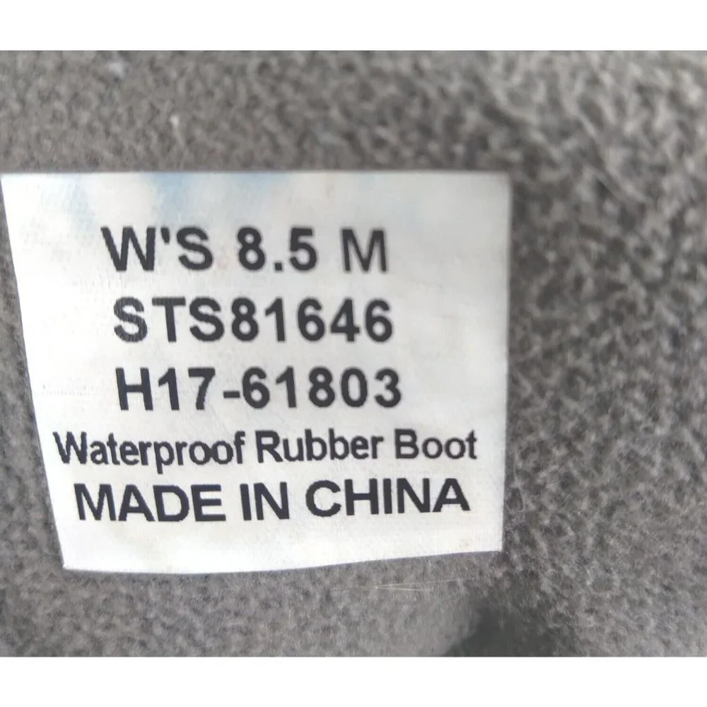 Sperry Saltwater Womens 8.5 M Waterproof Snow Duck‎ Rubber Boots Gray STS…